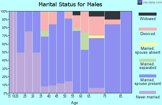 Zip code 66763 marital status for males