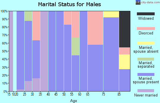 Zip code 66767 marital status for males