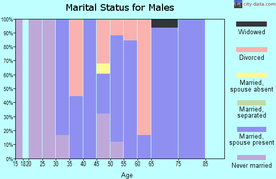 Zip code 66769 marital status for males