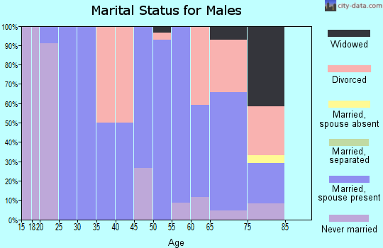 Zip code 66771 marital status for males