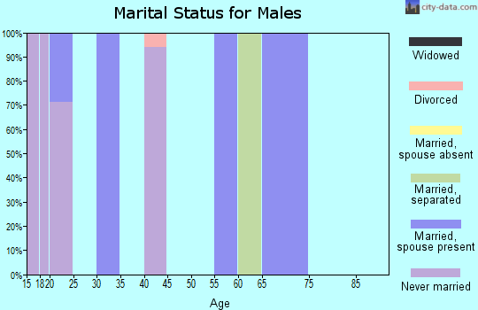 Zip code 66775 marital status for males