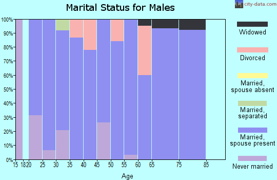 Zip code 66780 marital status for males