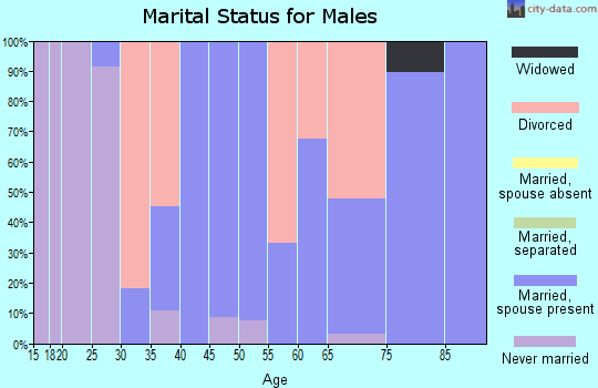 Zip code 66781 marital status for males