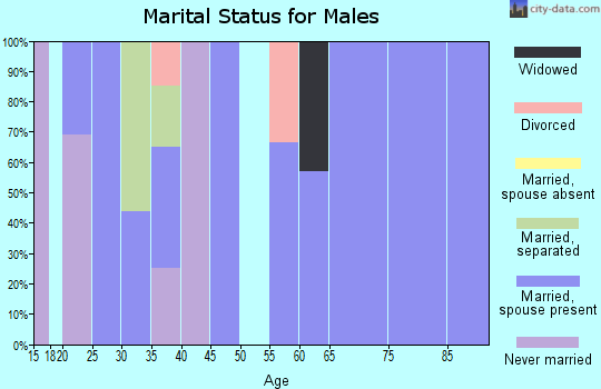 Zip code 66782 marital status for males