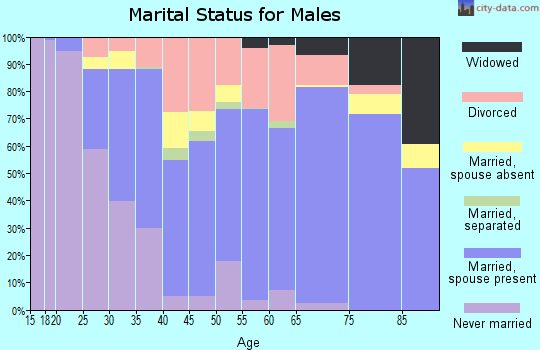 Zip code 66801 marital status for males