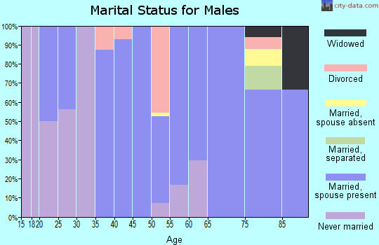 Zip code 66840 marital status for males