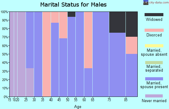 Zip code 66849 marital status for males