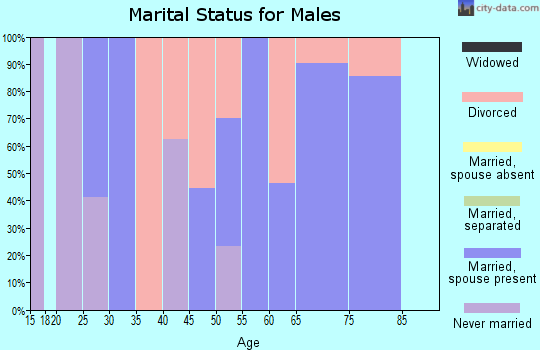 Zip code 66851 marital status for males