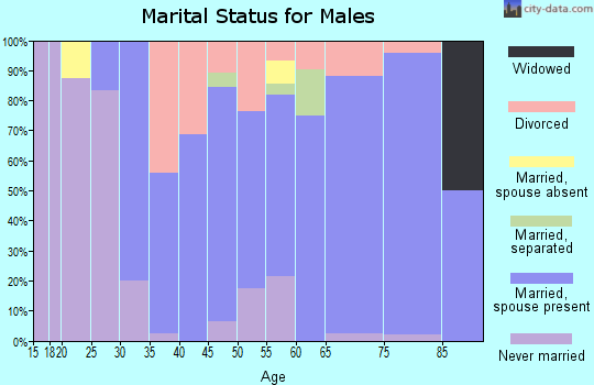Zip code 66856 marital status for males