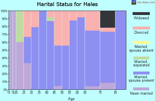 Zip code 66857 marital status for males