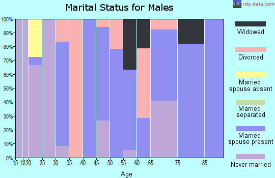 Zip code 66858 marital status for males