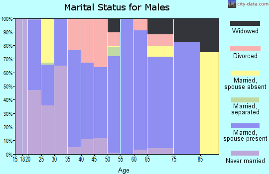 Zip code 66861 marital status for males