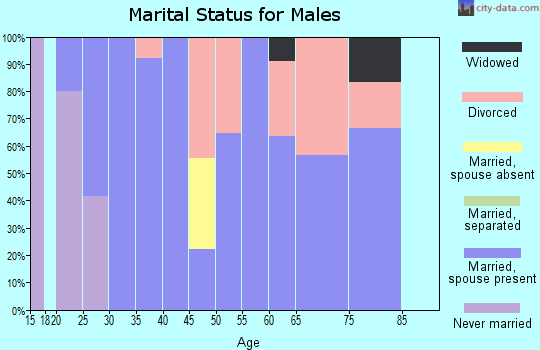 Zip code 66868 marital status for males