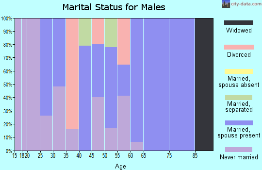 Zip code 66869 marital status for males