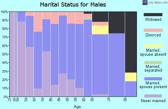 Zip code 66901 marital status for males