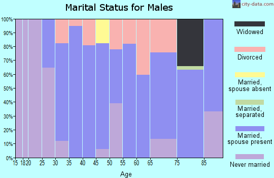 Zip code 66937 marital status for males