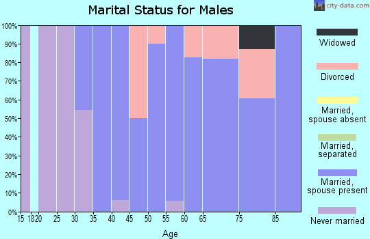 Zip code 66940 marital status for males