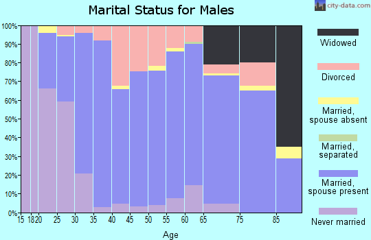 Zip code 67010 marital status for males