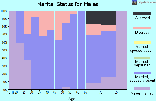 Zip code 67020 marital status for males