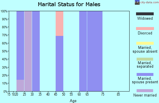 Zip code 67021 marital status for males