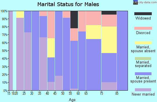 Zip code 67024 marital status for males