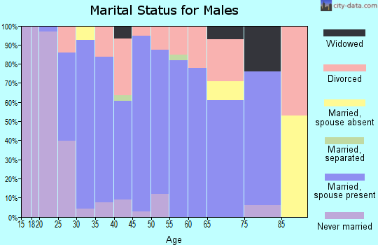 Zip code 67025 marital status for males