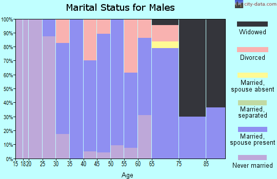 Zip code 67038 marital status for males