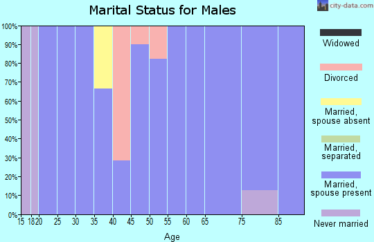 Zip code 67041 marital status for males