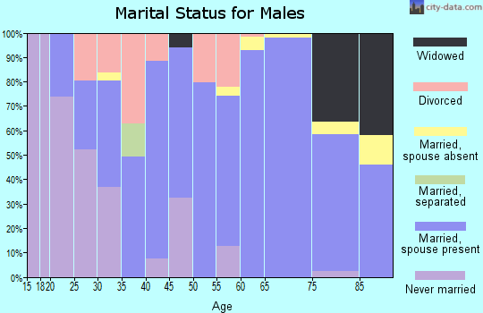Zip code 67045 marital status for males