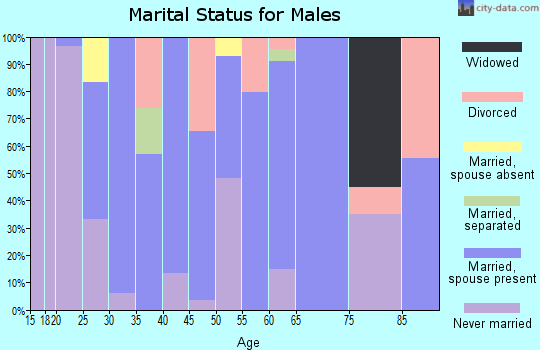 Zip code 67050 marital status for males