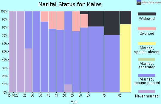 Zip code 67051 marital status for males