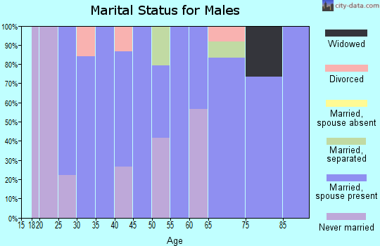 Zip code 67053 marital status for males