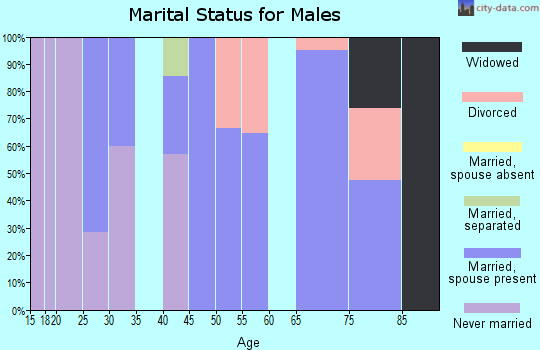 Zip code 67057 marital status for males