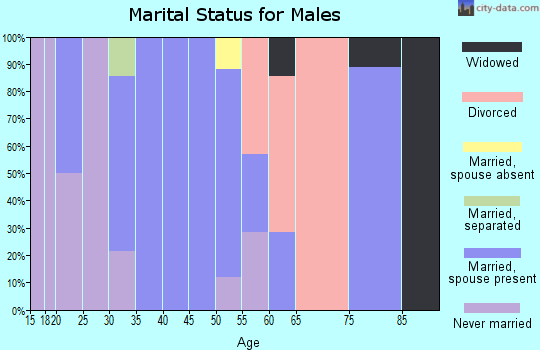Zip code 67061 marital status for males