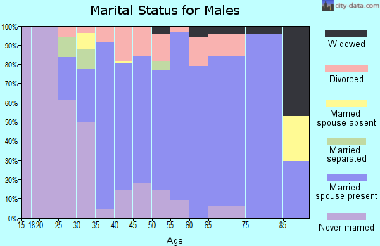 Zip code 67063 marital status for males