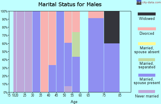 Zip code 67072 marital status for males