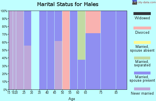 Zip code 67105 marital status for males