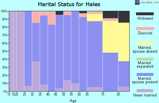 Zip code 67107 marital status for males