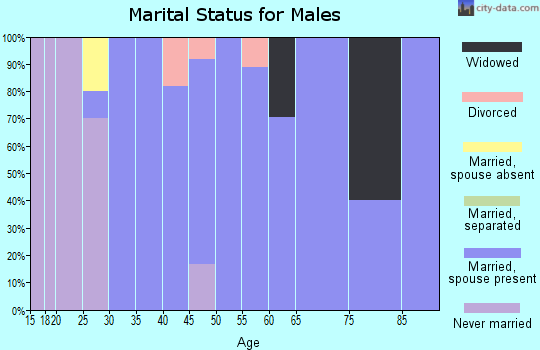 Zip code 67109 marital status for males