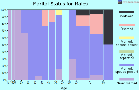 Zip code 67127 marital status for males
