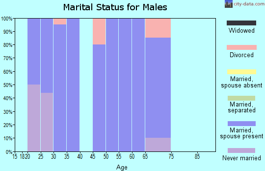 Zip code 67134 marital status for males