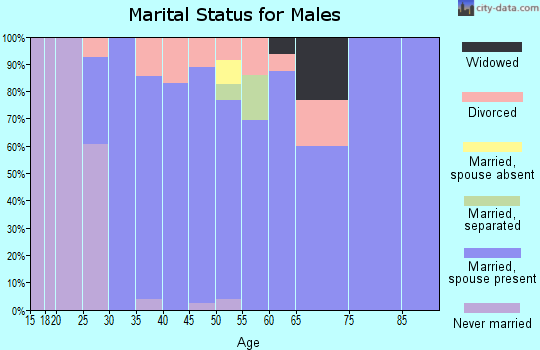 Zip code 67144 marital status for males