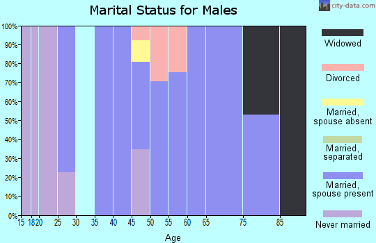 Zip code 67149 marital status for males