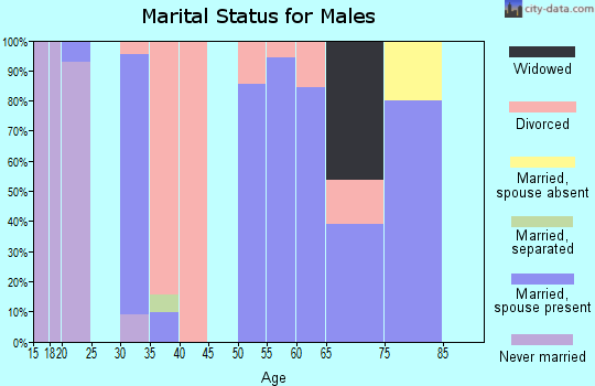 Zip code 67151 marital status for males