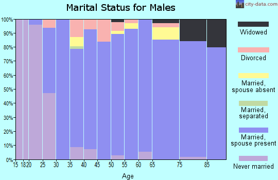 Zip code 67205 marital status for males