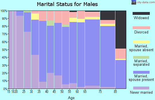 Zip code 67206 marital status for males
