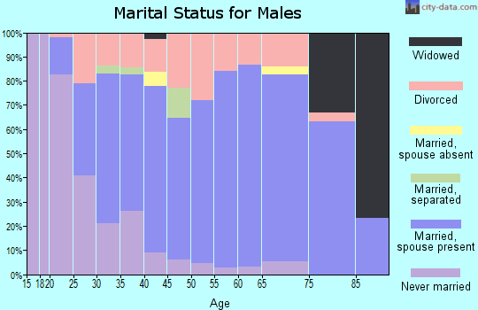 Zip code 67209 marital status for males
