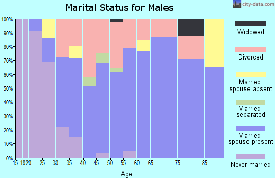 Zip code 67335 marital status for males