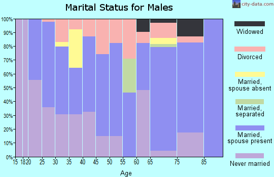 Zip code 67336 marital status for males