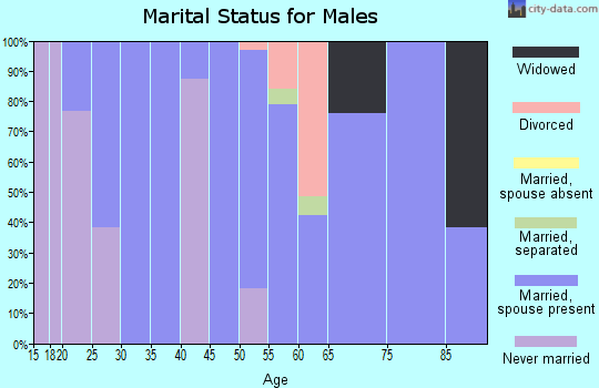 Zip code 67342 marital status for males